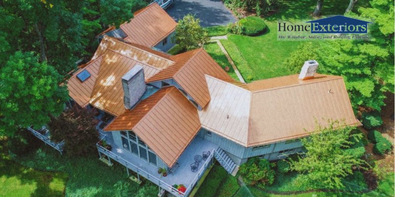 Aerial View of a Residential Home Featuring a Standing Seam Metal Roof in Cleveland Heights, OH